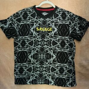Savage Graphic T-Shirt‎ - Black and Yellow size large